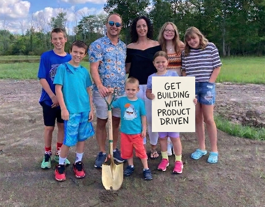 Jake Woodward and family at a groundbreaking